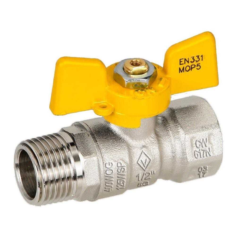 Valvola sfera mf 3/4 dritta gas farfalla