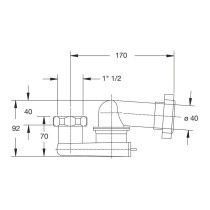 Sifone ribassato orientabile vasca 11/2X40
