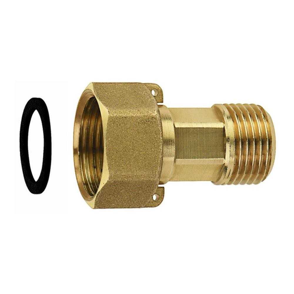 Attacco ottone per contatore F3/4xM1/2 singolo pezzo