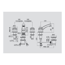 Venus - Batteria lavabo con scarico automatico senza maniglie - Paffoni