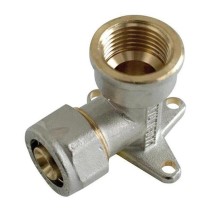 Gomito per tubo multistrato flangia 20xF3/4 stringere