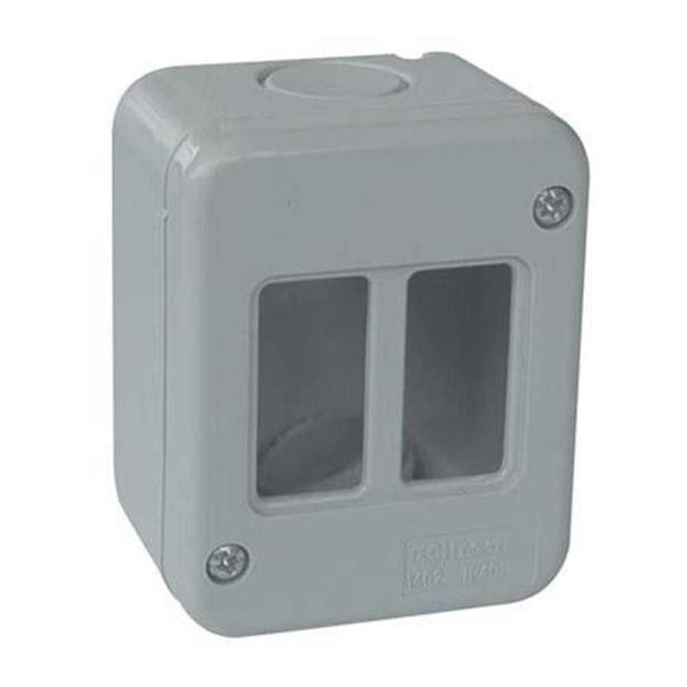 Contenitore a 2 moduli grigio per frutti serie Venus IP40 Marlanvil