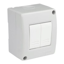 Contenitore a 2 moduli grigio per frutti serie Onda IP40 Marlanvil