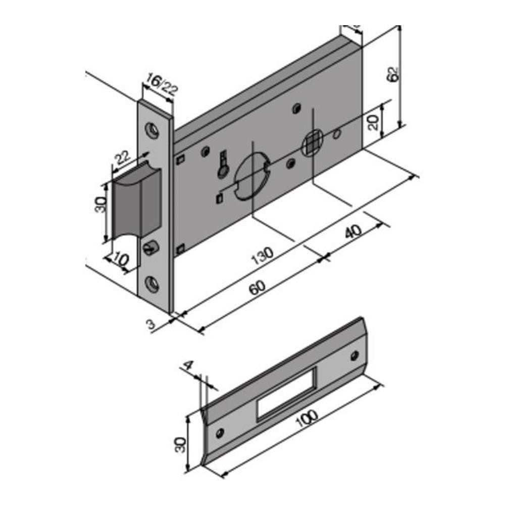 Serratura fascia 60 welka mandata cil. tondo