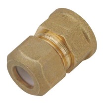 Raccordo dritto per tubo rame 22x3/4 femmina - ogiva teflon