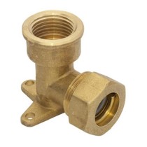 Raccordo gomito per tubo rame 14x1/2 femmina flangiata O-Ring