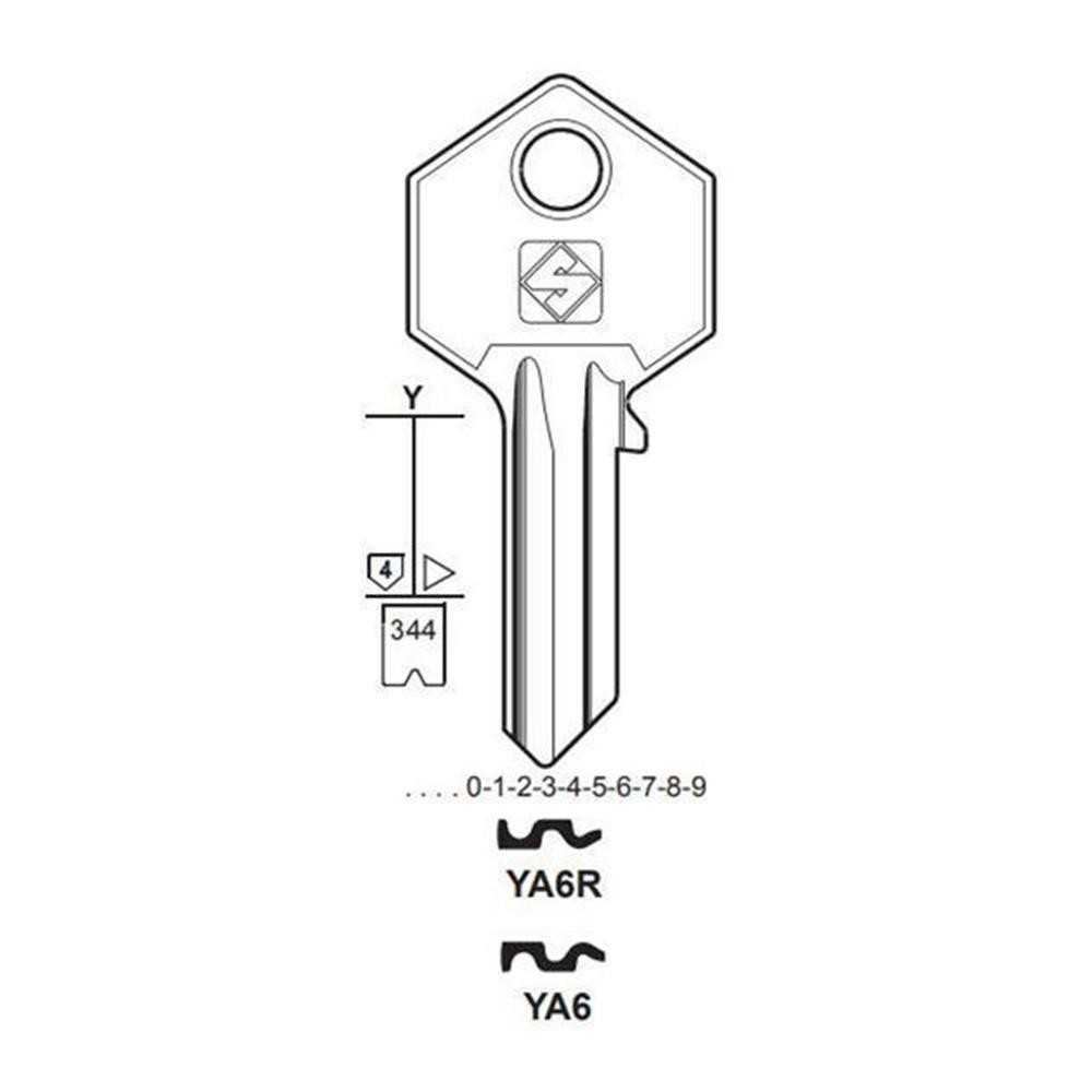 Chiave cilindro per la duplicazione yale ya6r