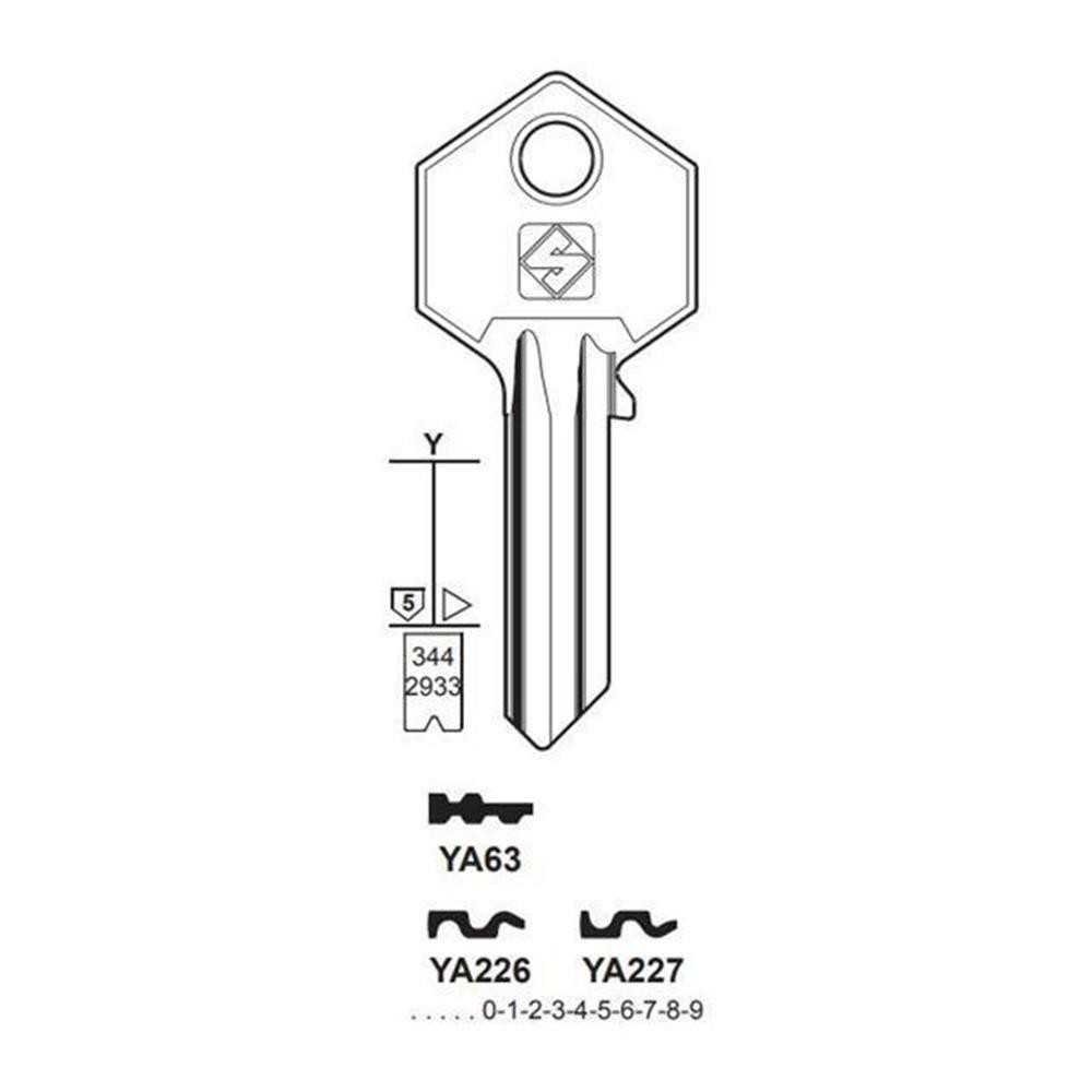 Chiave cilindro per la duplicazione yale ya226