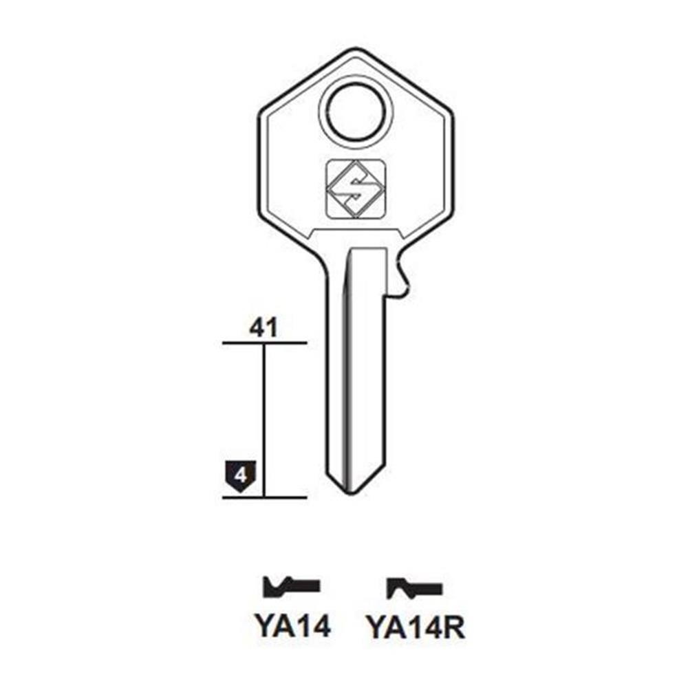 Chiave cilindro per la duplicazione yale ya14r