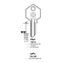 Chiave cilindro per la duplicazione yale ya13r