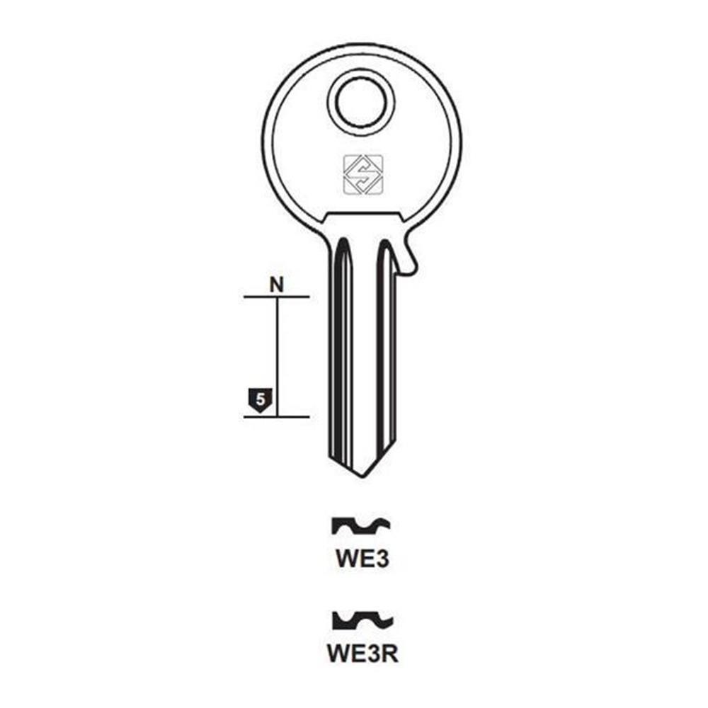 Chiave cilindro per la duplicazione welka we3