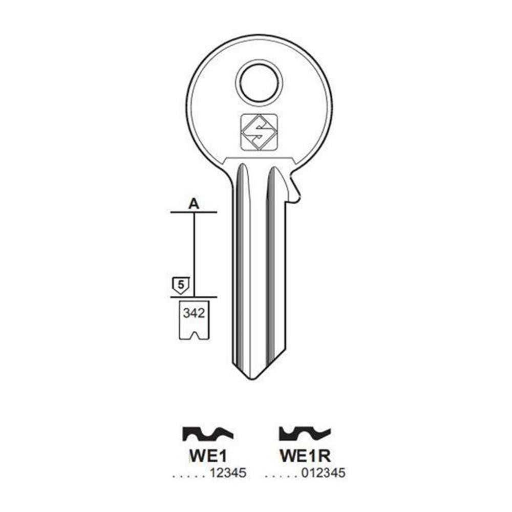 Chiave cilindro per la duplicazione welka we1r