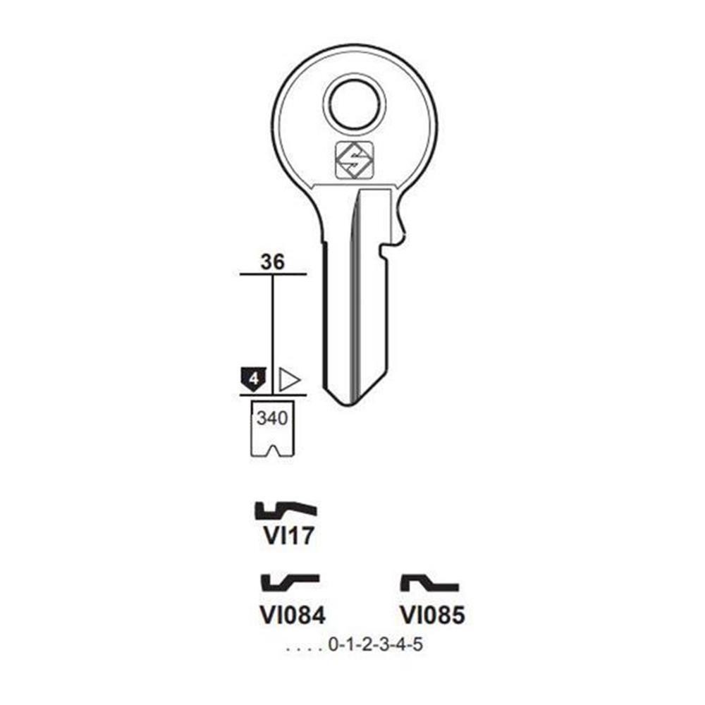 Chiave cilindro per la duplicazione viro vi085