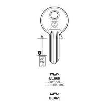 Chiave cilindro per la duplicazione universal ul060