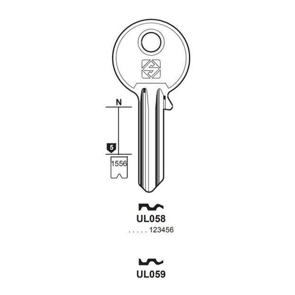Chiave cilindro per la duplicazione universal ul058