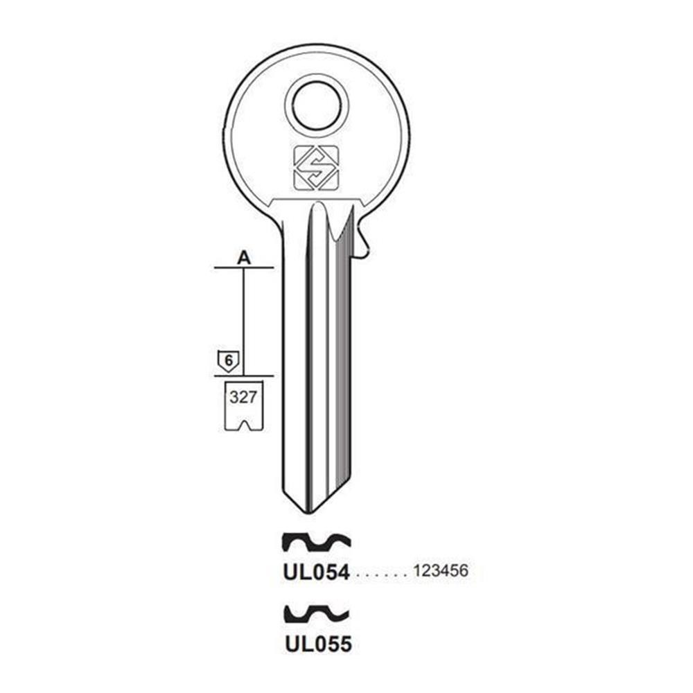Chiave cilindro per la duplicazione universal ul054