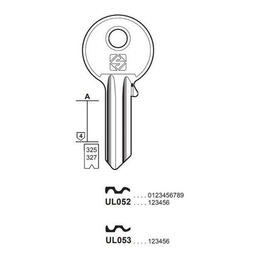 Chiave cilindro per la duplicazione universal ul052