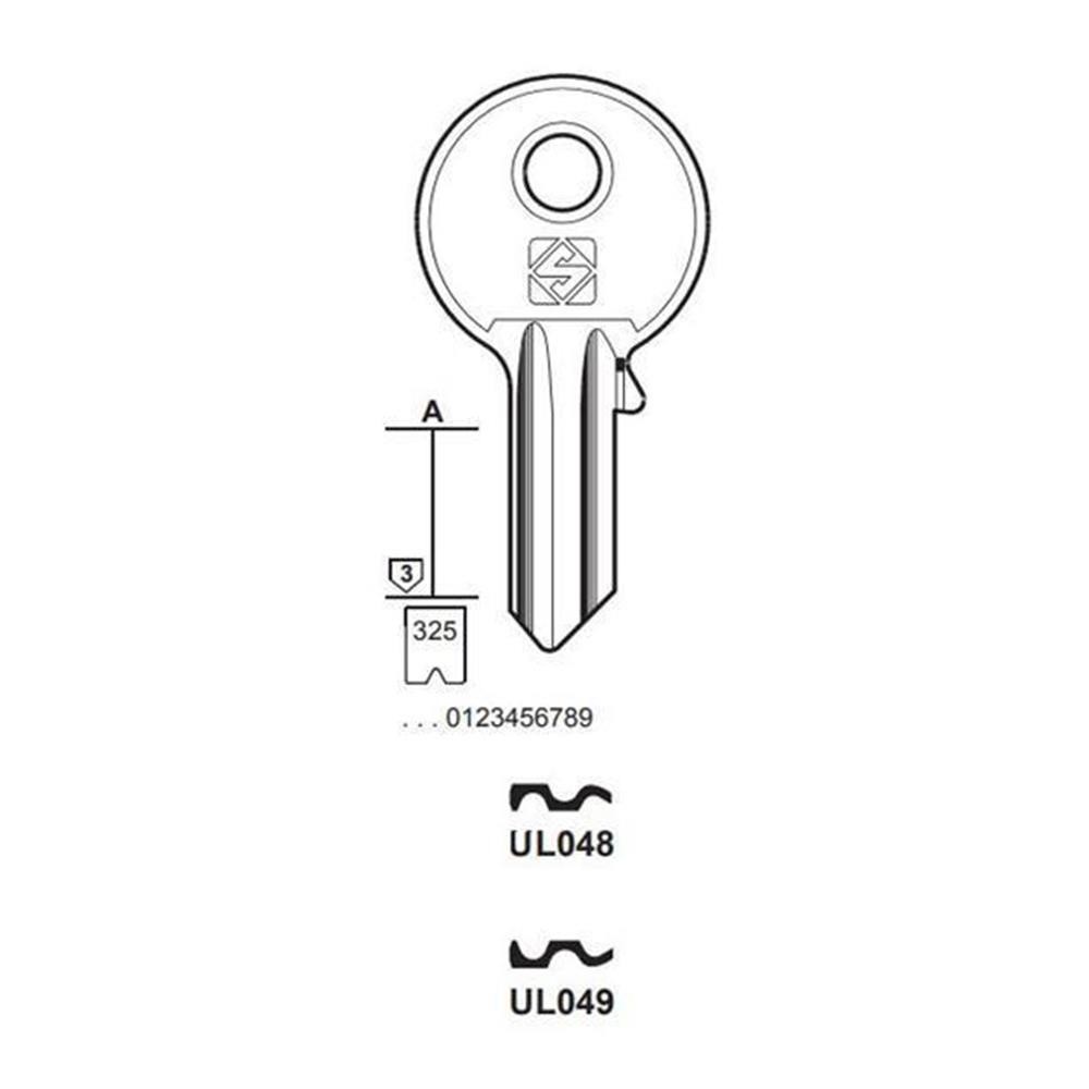 Chiave cilindro per la duplicazione universal ul048