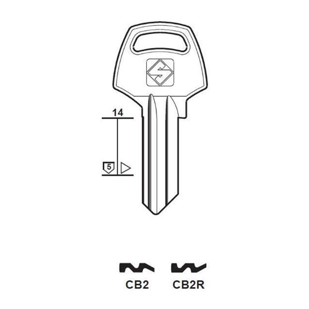 Chiave cilindro per la duplicazione corbin cb2