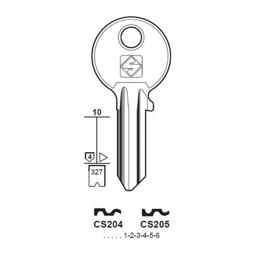 Chiave cilindro per la duplicazione cisa cs204