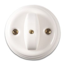 Interruttore deviatore 10A in ceramica bianca - serie Fanton Country