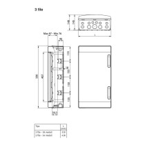 Centralino da parete con guida din 54 moduli IP65 3 file - Schalt Aeg