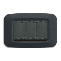 Placca 3 moduli grigio - serie Ave S45 Noirx