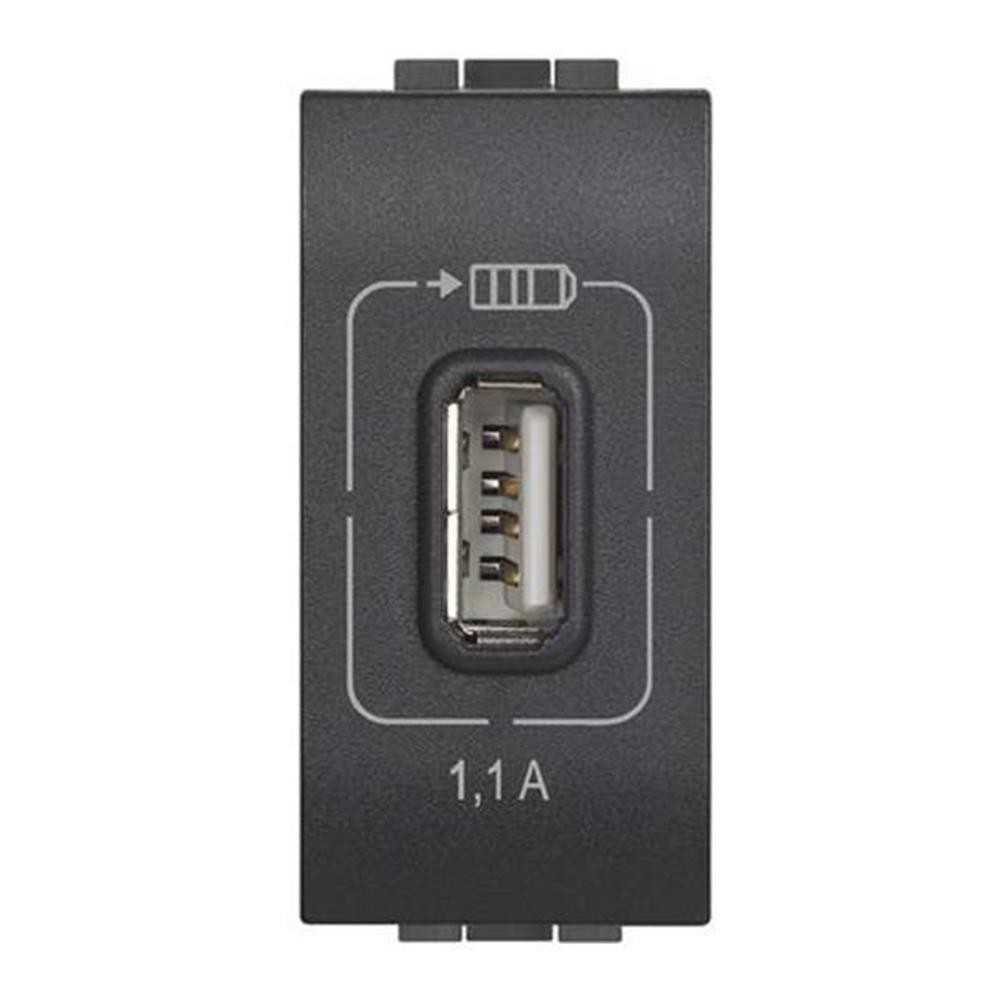 Presa USB 5V 1 porta antracite - serie BTicino Livinglight