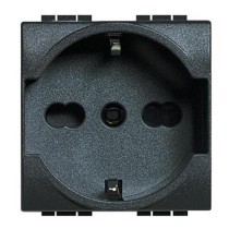 Presa schuko 16A unel antracite - serie BTicino Livinglight