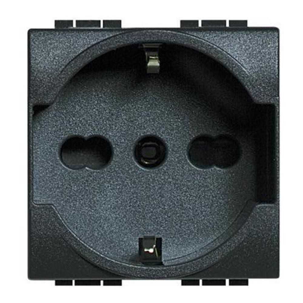 Presa schuko 16A unel antracite - serie BTicino Livinglight