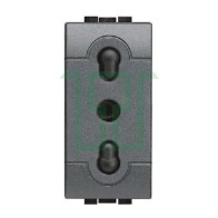 Presa 16A bipasso antracite...