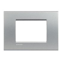Placca 3 moduli tech tecnopolimero argento - serie BTicino Livinglight