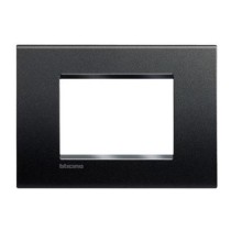 Placca 3 moduli quadra tecnopolimero nero - serie BTicino Livinglight