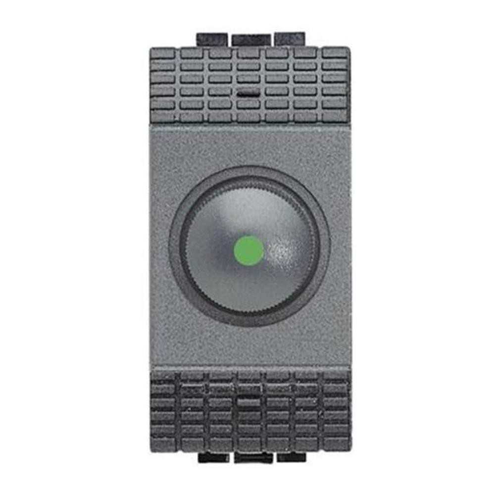 Dimmer a manopola per carichi resistivi con deviatore antracite - serie BTicino livinglight