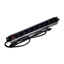 Multipresa rack 19 nero con 8 prese unl e interruttore illuminato - Link