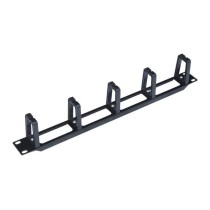 Pannello passacavi 5 Anelli in plastica lunghi 1U 19" nero - WP Cabling