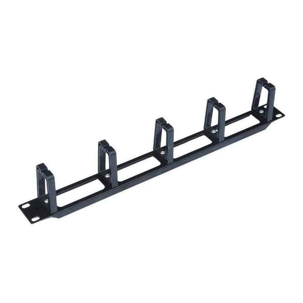 Pannello passacavi 5 Anelli in plastica lunghi 1U 19" nero - WP Cabling