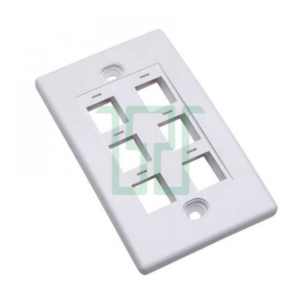 Placca bianca autoportante frutti keystone 6 posti per scatole 503