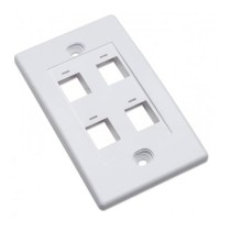 Placca bianca autoportante frutti keystone 4 posti per scatole 503