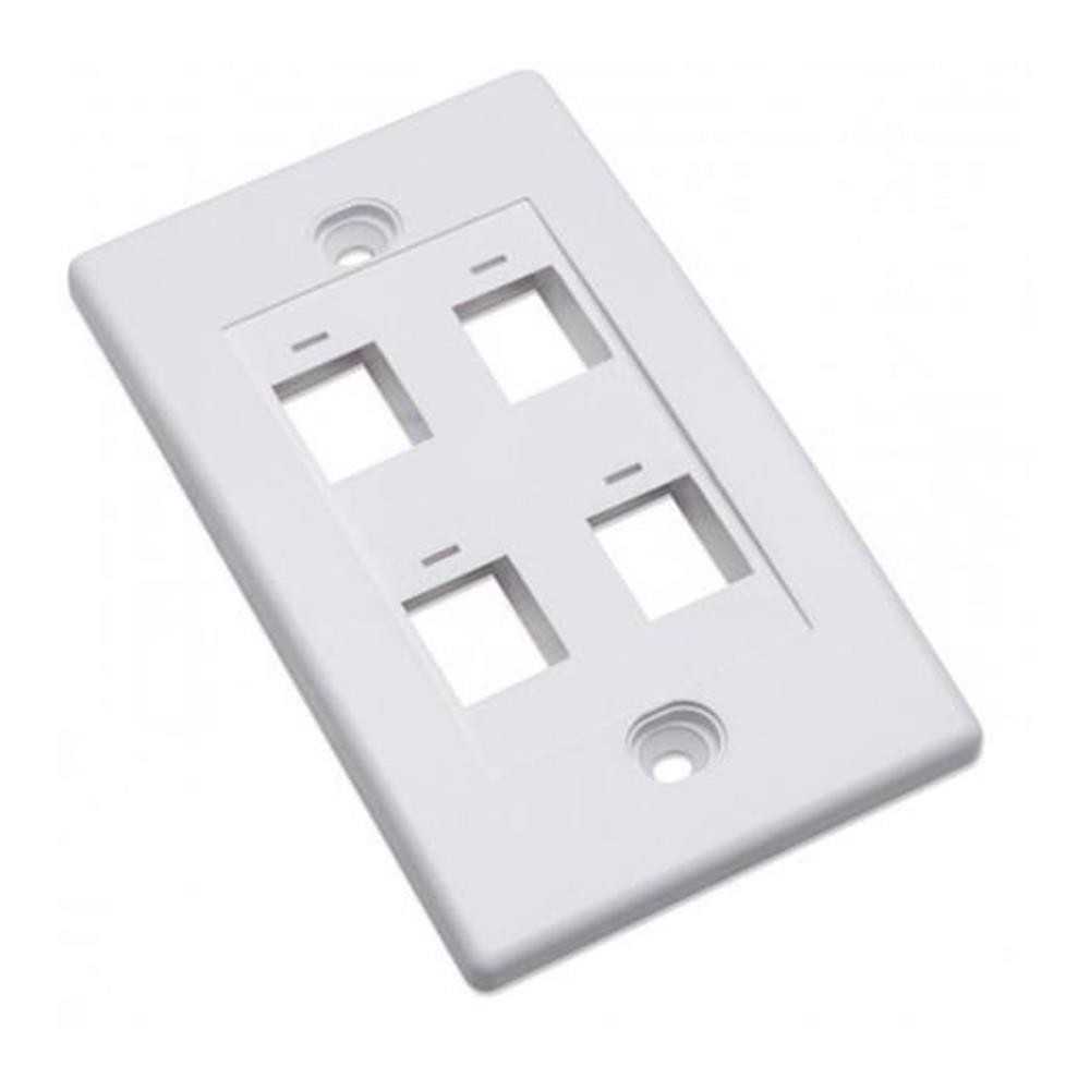 Placca bianca autoportante frutti keystone 4 posti per scatole 503