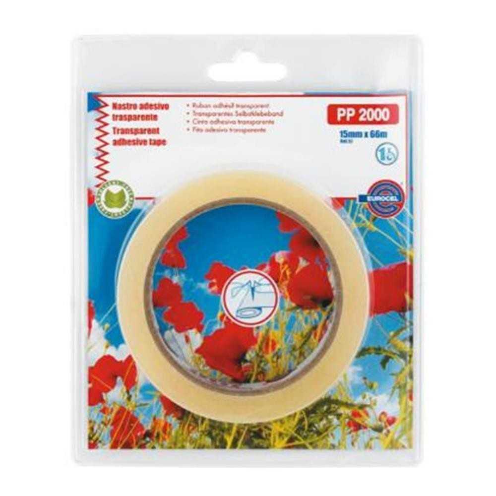 Nstro adesivo trasparente 15mm x 66m - eurocel