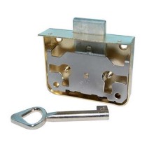 Serratura mezza scatola ottonata ad applicare per mobili in legno 40 mm - meroni