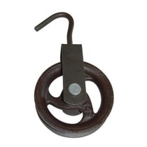 Carrucola in ghisa 100 mm con gancio in ferro
