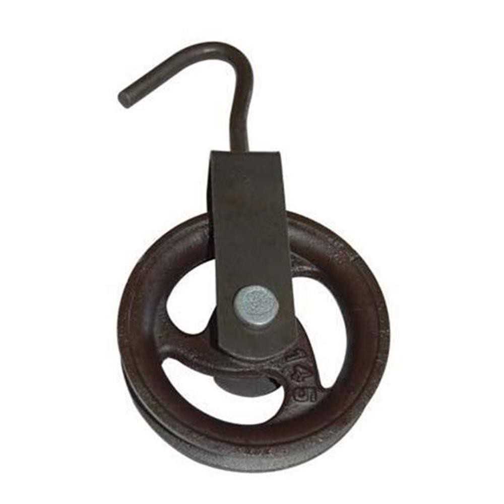 Carrucola in ghisa 100 mm con gancio in ferro