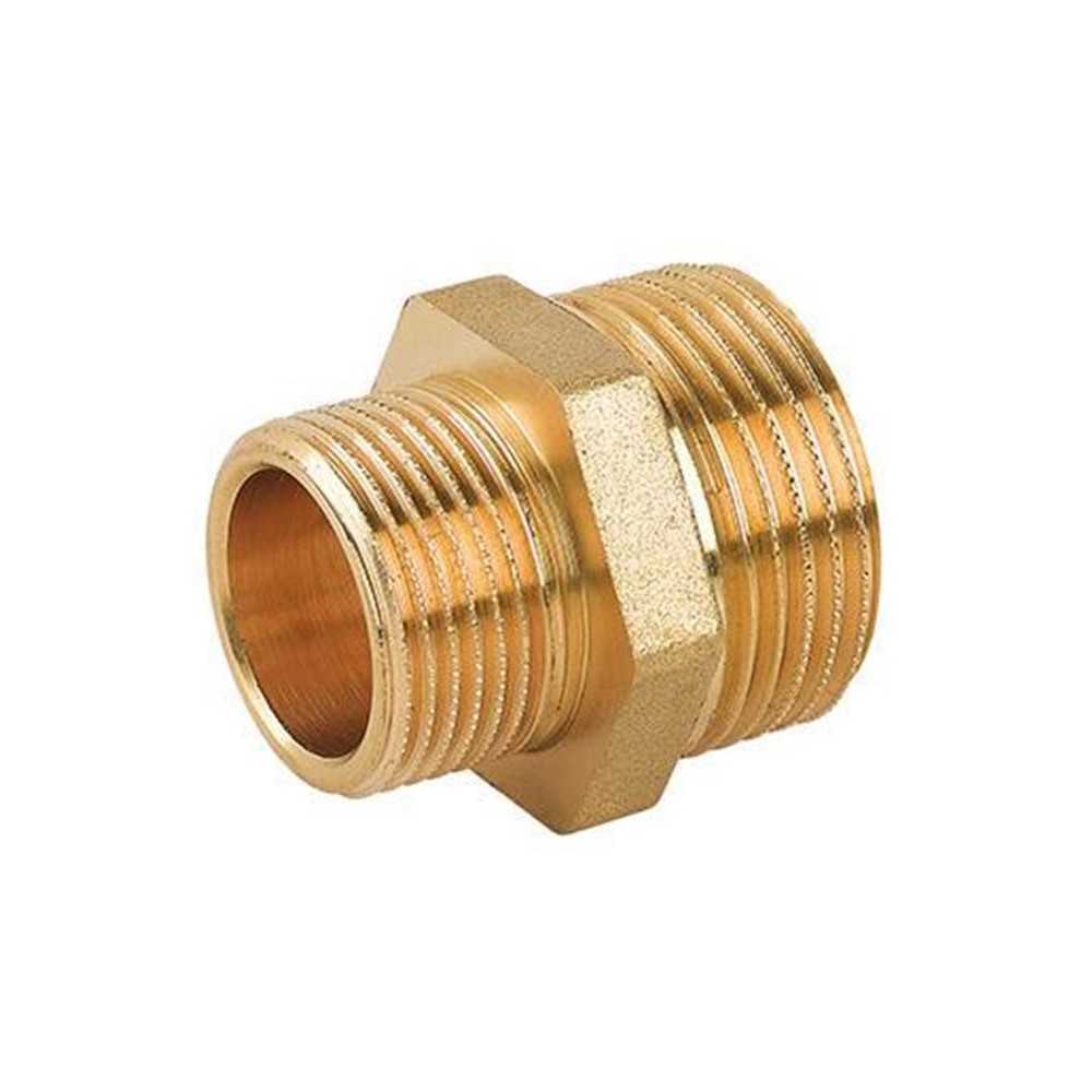 Nipplo in ottone giallo ridotto M1xM1/2 Fig.245