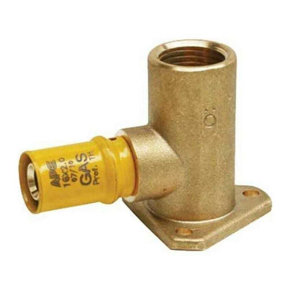 Gomito per tubo multistrato flangia 20xF1/2 pressare gas - Ape