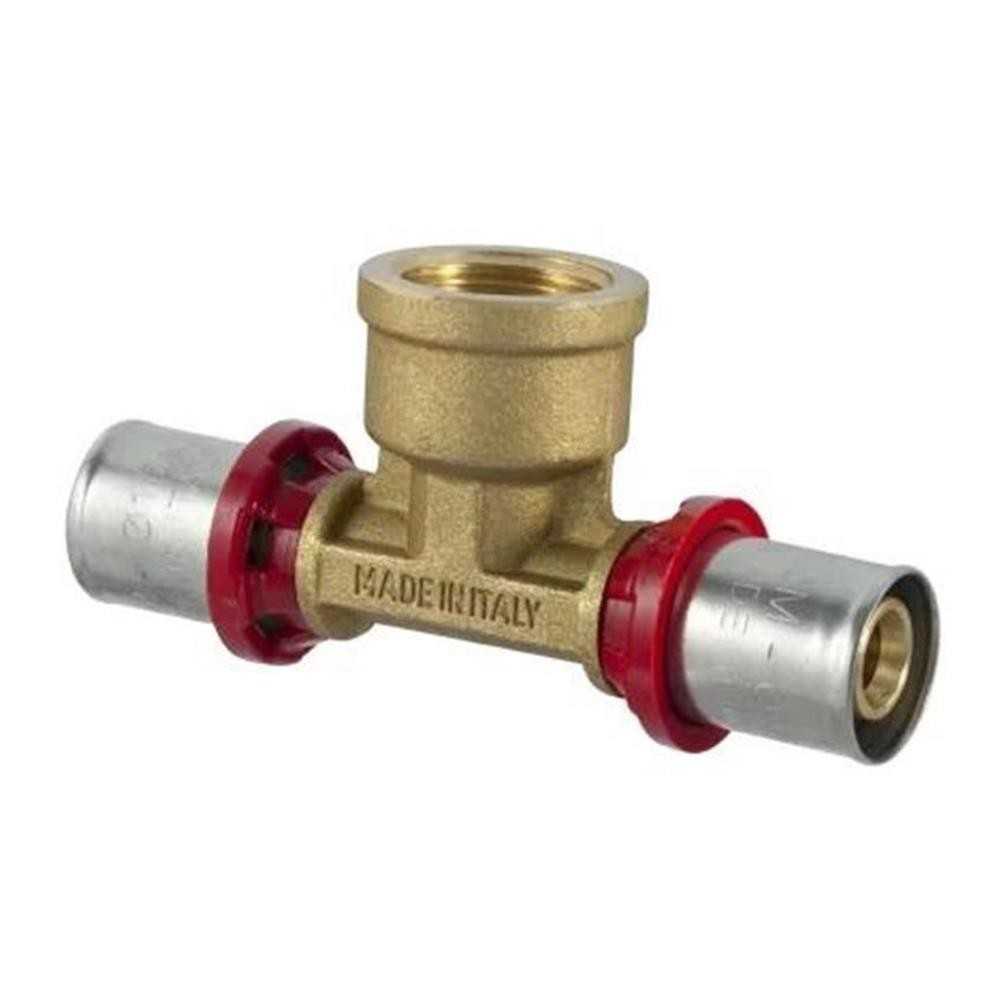 Tee per tubo multistrato 32xF1x32 femmina pressare