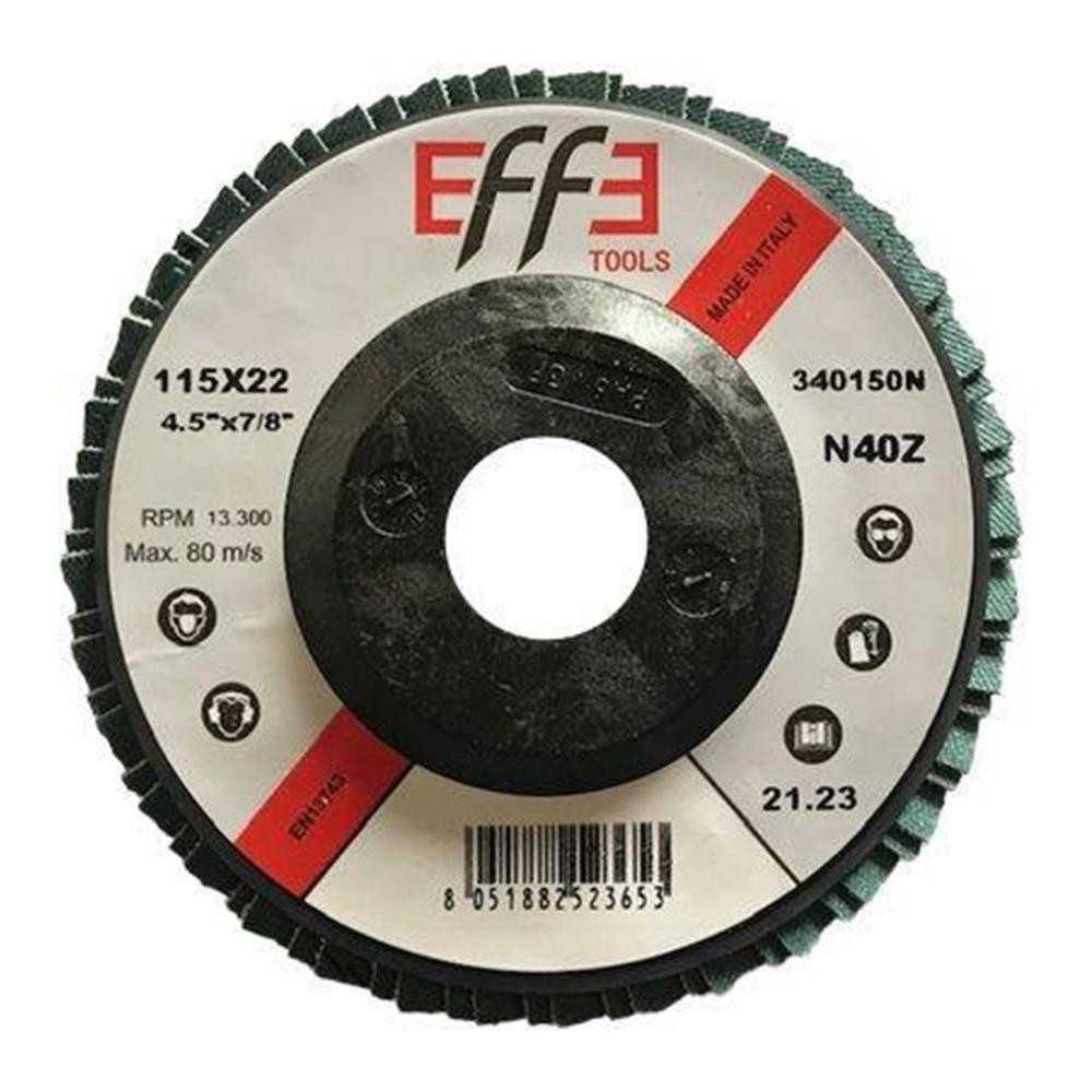 Disco a lamelle radiali grana 80 zirconio 115x22,2 - Effe