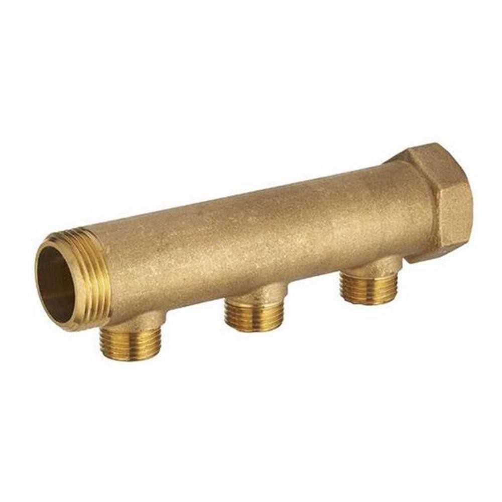 Collettore lineare in ottone giallo ingresso 1 mf uscita 3 vie 1/2 m - Tiemme