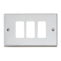 Placca 3 moduli paglierino - serie Master 16000